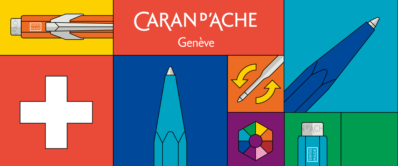 Caran d'Ache 849 Crayon de remplissage  - Set Stylo à Bille + Portemine - Centennial Stylo Plume(F-Fine)-18K