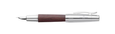 Stylo plume Faber-Castell E-motion chrome/marron foncé bois de perle