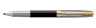 Parker Sonnet Metal &amp; Black Lacquer GT-Rollerball