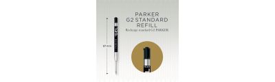 Parker recharges pour stylo gel | pointe fine (0,5 mm) | encre noire QUINK 