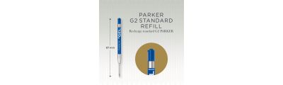 Parker recharges pour stylo gel | pointe fine (0,5 mm) | encre bleue QUINK 