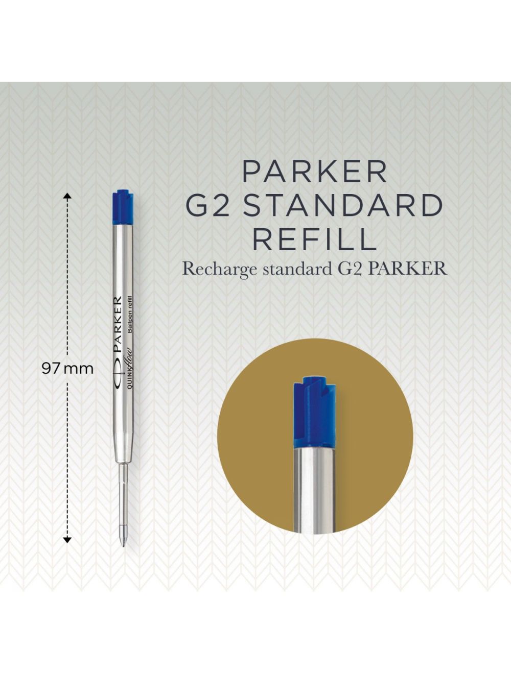 Parker recharges pour stylo bille | pointe moyenne | encre bleue QUINKflow  | lot de 2